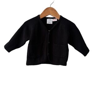 Zara Baby Black Knit Cardigan